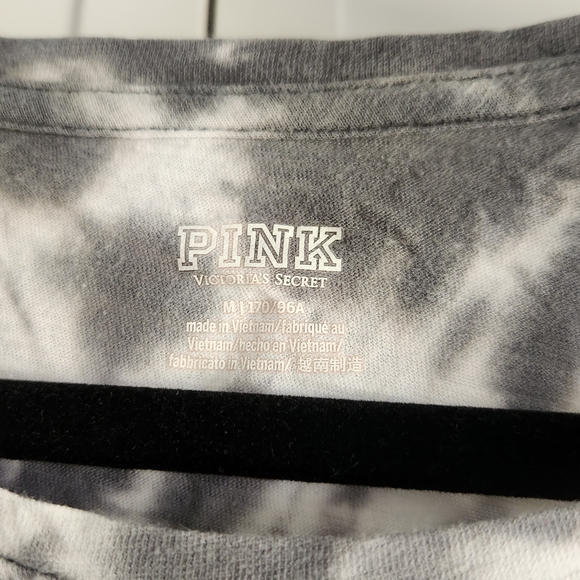PINK Gray Tie-Dye Women's Top - Picture 2 of 6